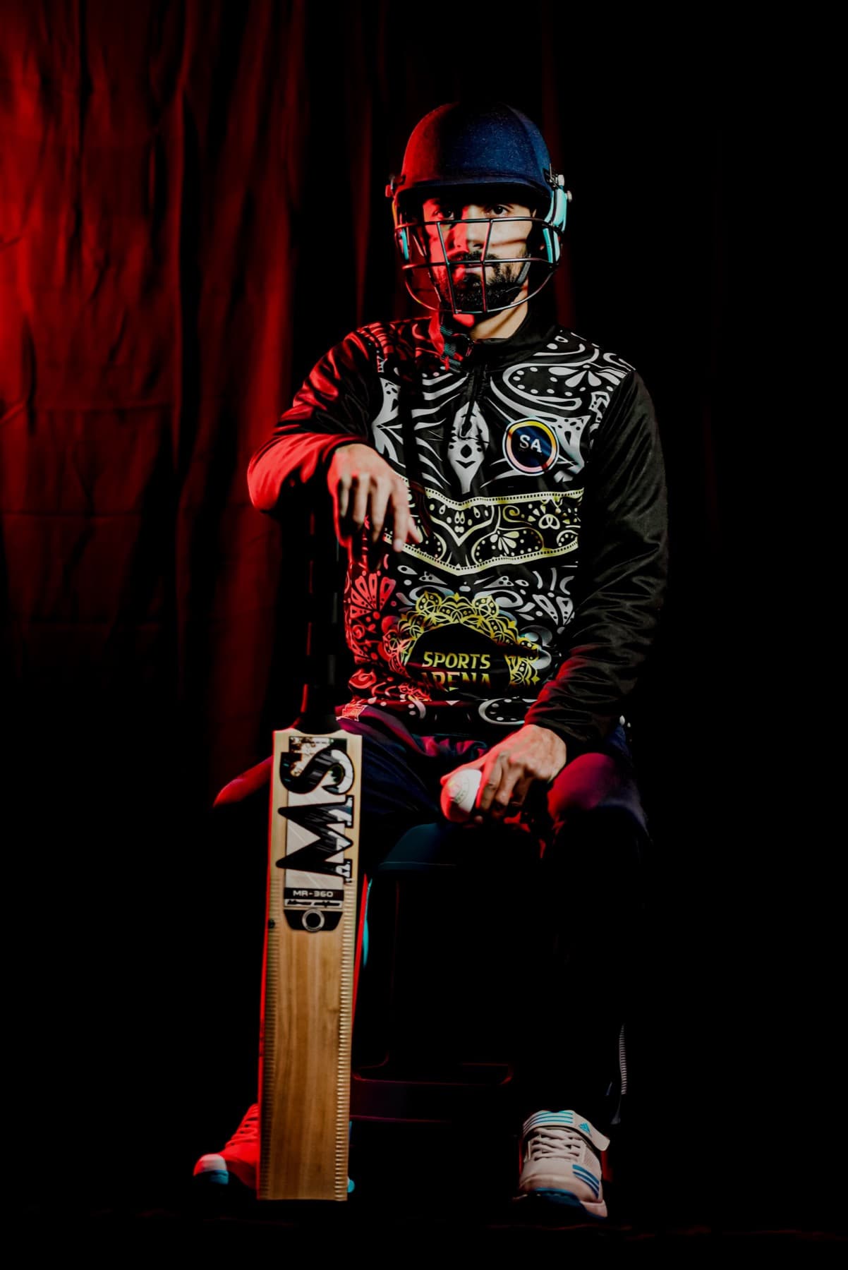 Cricket playing kit reference for a custom club uniform